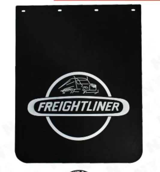 MUDFLAP, POLY, BLACK WITH FRIEGHTLINER LOGO