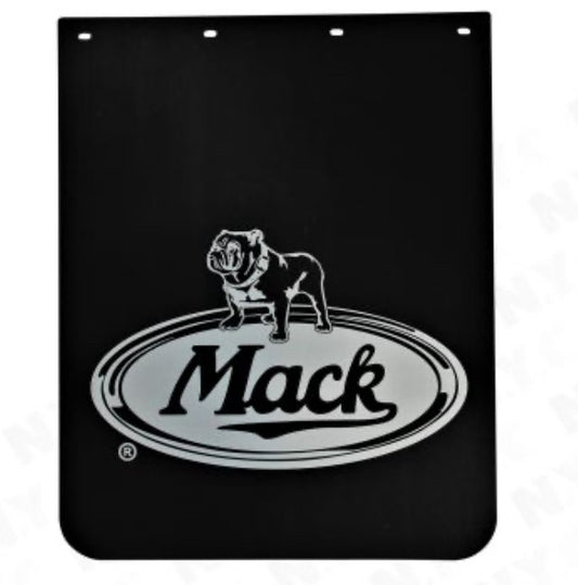 MUDFLAP, POLY, BLACK WITH MACK LOGO, LEFT SIDE