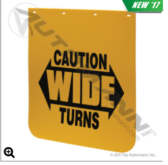 Mud Flap Yellow Caution Poly 562.142430YC