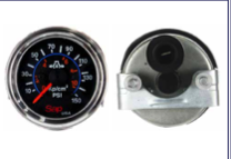 OIL PRESSURE GAUGE 0-10 BAR/150 PSI, BLACK DIAL, CHROM SAP6010025