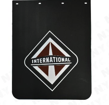 MUDFLAP, POLY, BLACK WITH INTERNATIONAL LOGO