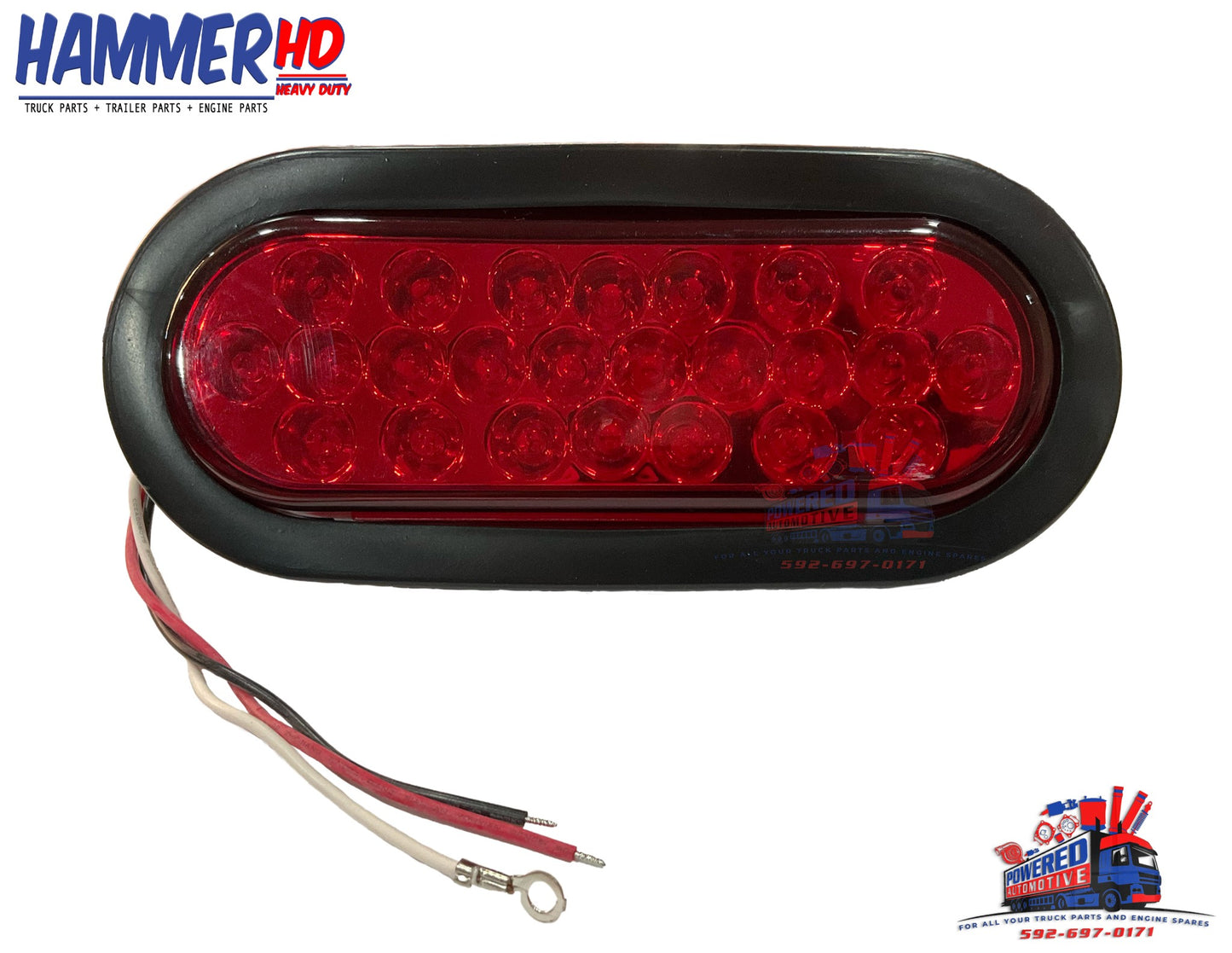 22P60X-0039 LIGHT, SEALED OVAL, LED 22 RED/CLEAR 12 VOLTS