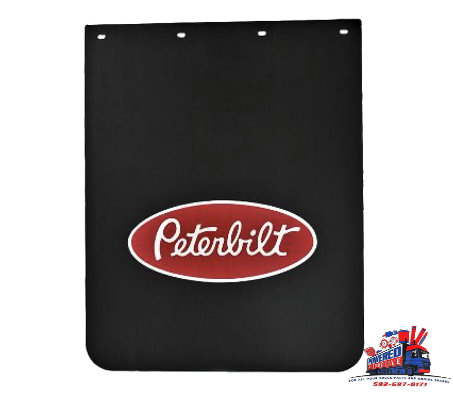 24T94X-0009 MUDFLAP, POLY, BLACK WITH PETERBILT LOGO