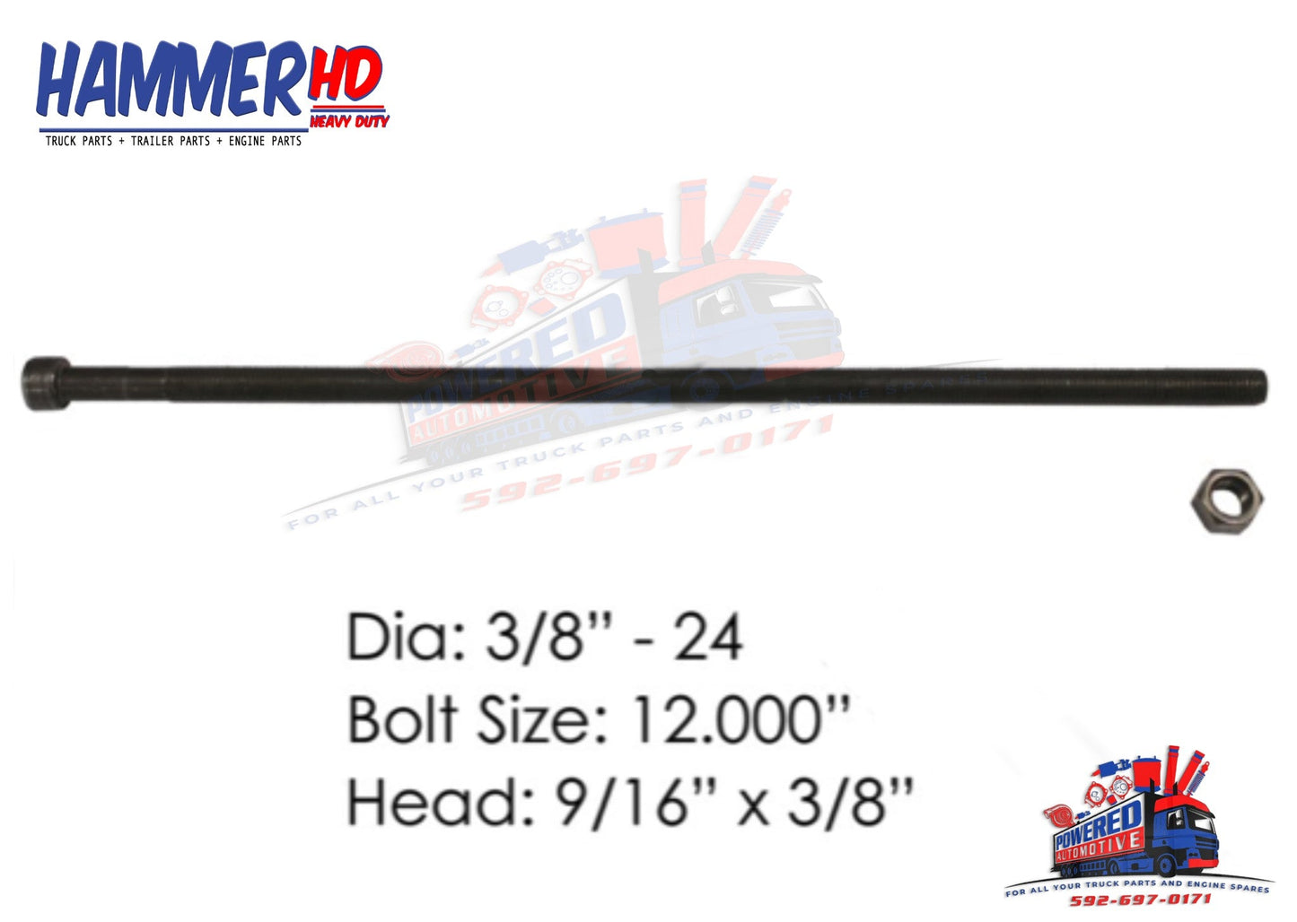 MCB425 Center Bolt 3/8in X 12in